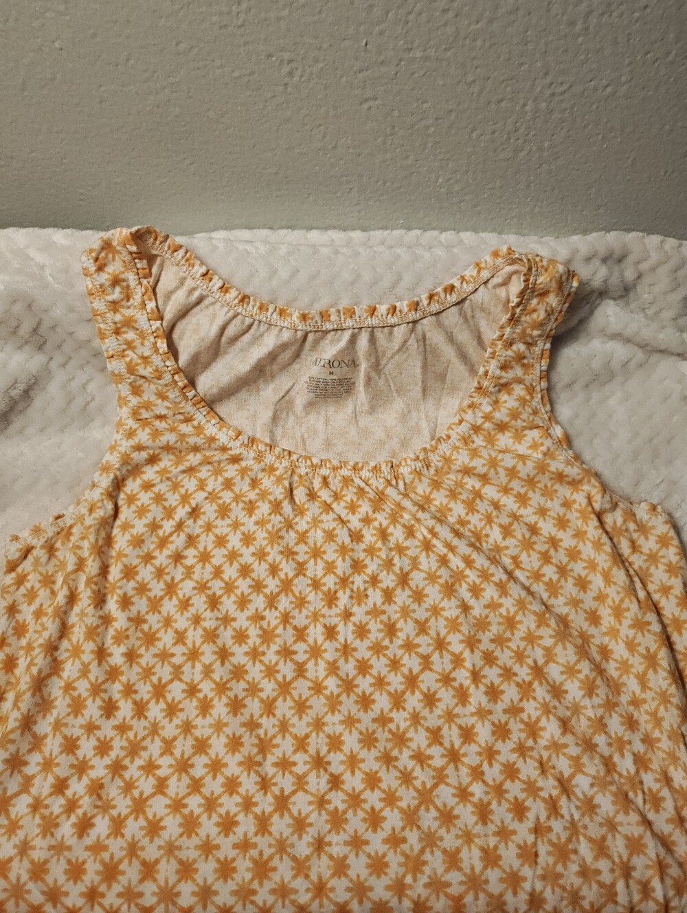 Merona Women's Yellow Floral Sleeveless Tank Top